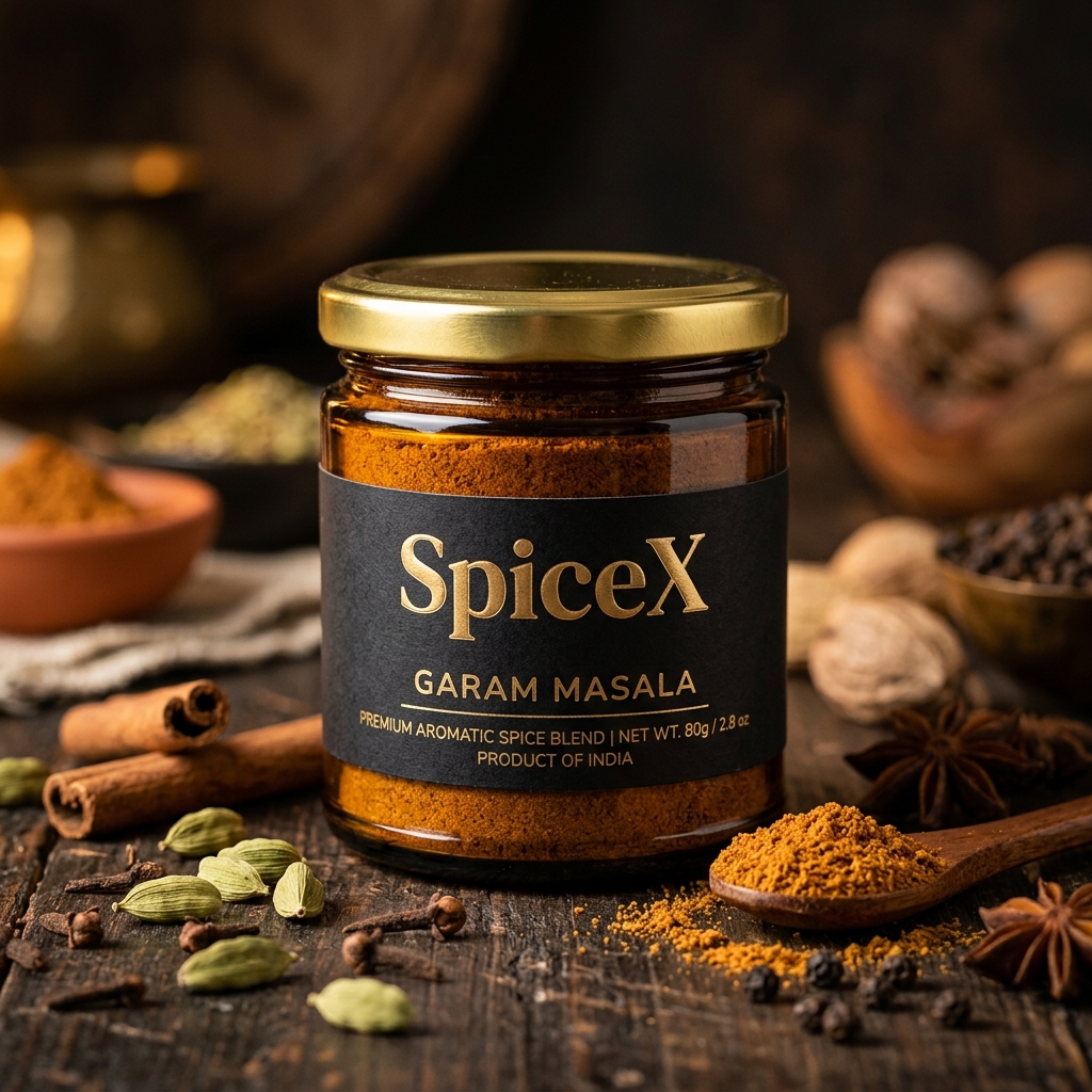 SpiceX Garam Masala - 80g jar with aromatic whole spice blend